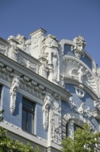 Detail, façade, Art Nouveau residential building, Art Nouveau quarter, Elisabethstraße 10 b,
