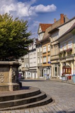 Architecturally interesting street with fountain and historic flair, The old town of Arnstadt in