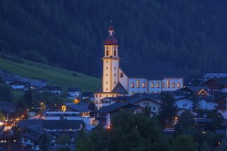 At dusk, Neustift im Stubai Valley, Stubai Valley, Stubai, Tyrol, Austria