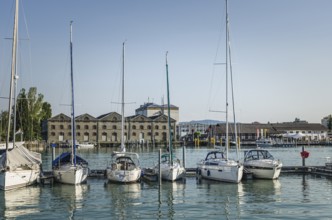 Harbour and historic granary, Romanshorn, Lake Constance, Canton of Thurgau, Switzerland