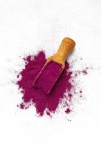Pitaya powder, dragon fruit, freeze-dried powder, top view, no people