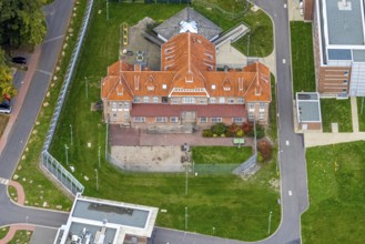 Aerial view, LVR-Klinik Bedburg-Hau, LVR-Klinik, Buchenallee, Hau, Bedburg-Hau, Lower Rhine, North