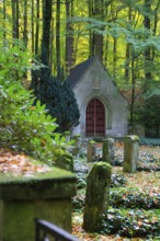 Forest cemetery of the Freiherr Knigge family in the Kniggeschen Forest of the Deister near