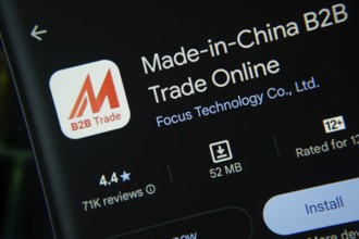 Dhaka, Bangladesh- 27 July 2025: Made in China app from Google Playstore is displayed on a
