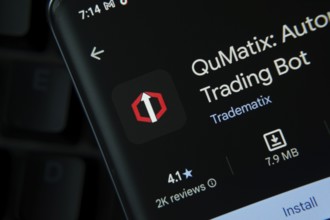 Dhaka, Bangladesh- 27 July 2025: QuMatix app from Google Playstore is displayed on a smartphone