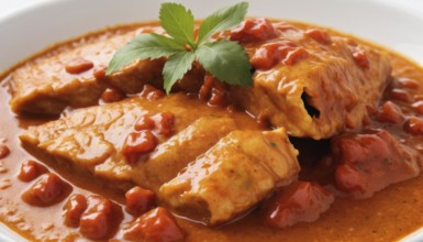 This flavorful dish features tender fish cooked in a vibrant tomato sauce, perfect for a satisfying