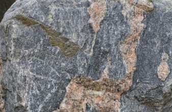 Banded gneiss, layer gneiss, metamorphic rock, age over 600 million years, geological history,