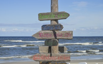 Guide to distant places, Baltic Sea, beach, waves, Jurmala, Latvia