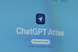 ChatGPT Atlas logo with a blue gradient background and download button