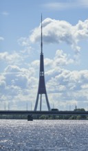 Television tower, river Düna, Riga, Latvia