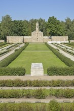 Burial ground, statue of Mother Latvia with her fallen sons in the back, Brothers' Cemetery,