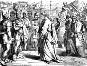 Paul's arrival in Rome, reception by the commander of the imperial bodyguard, Acts of St. Luke,