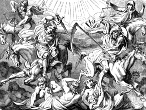 Opening of the four seals, The Revelation of the Evangelist St. John, chapter 6, ray of light,