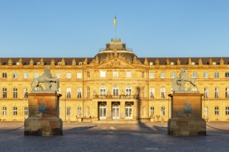 Schlossplatz with New Palace, Stuttgart, Baden-Württemberg, Germany, Stuttgart, Baden-Württemberg,