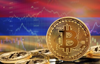 Investors in cryptocurrency and Blockchain Technology in Armenia, Concept. Bitcoin with Armenia