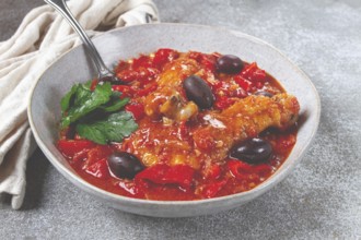 Pollo alla romana, Roman chicken, homemade, no people