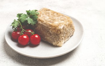 Pork jelly, aspic, homemade, cold appetizer, no people