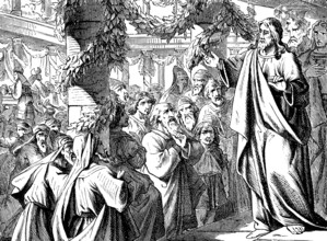 Jesus calls the people to him on the last day of the Feast of Tabernacles, Gospel, chapter 7,