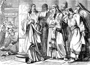 The Jews pick up stones against Jesus, Jesus went out to the temple right through them, Gospel of