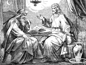 Jesus and Nicodemus, Gospel of St. John the Baptist, Colonel, Jews, night, teacher, God, birth,