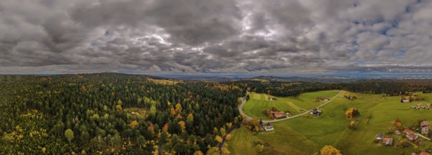 In Upper Palatinate, the autumn landscape features colorful trees and a gentle hilly landscape.