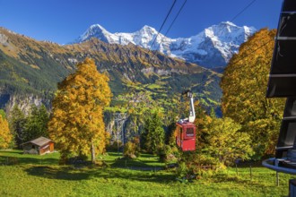Cable car to the hamlet of Sulwald with views of Wengen, Eiger 3967m, Mönch 4110m and Jungfrau