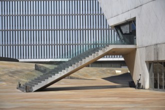 Architectural detail at the Casa da Musica concert hall by Rem Koolhaas in Porto, Portugal