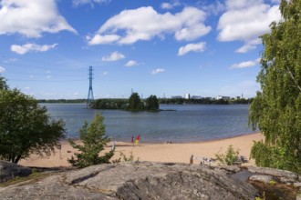 Hietaniemi sand beach in central Helsinki, Finland