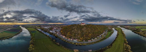 The Bogenberg with the pilgrimage church of the Assumption of the Virgin rises above the quiet