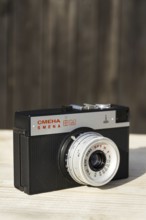 BOROTIN, CZECH REPUBLIC - MARCH 25: Smena 8M old vintage filtered camera on wooden background on
