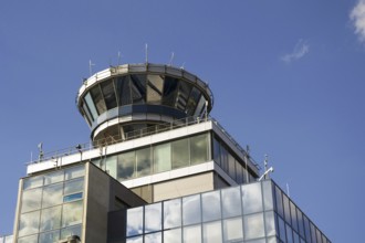 Air traffic control tower on airport in Prague, Czech Republic
