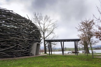 OLBRAMOVICE, CZECH REPUBLIC - NOVEMBER 23 2019: Storks Nest riding arena covered with wood