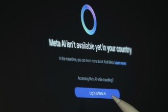 Dhaka, Bangladesh- 26 Oct 2025: A Laptop displaying the Meta AI isn't available yet in your country