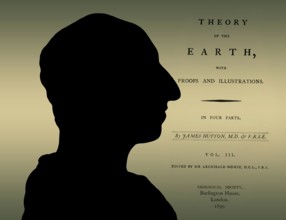 Silhouette of James Hutton, 1726 – 1797, Scottish geologist, agriculturalist, chemical