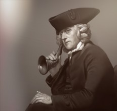 Portrait of James Hutton with an ear trumpet, 1726 – 1797, Scottish geologist, agriculturalist,