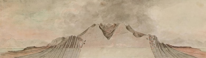 East-West Section, Northern Granite, Isle of Arran, Scotland, illustration by John Clerk of Eldin