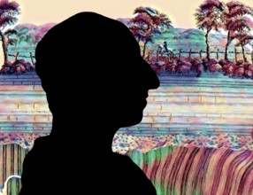 Silhouette of James Hutton, 1726 – 1797, Scottish geologist, agriculturalist, naturalist and