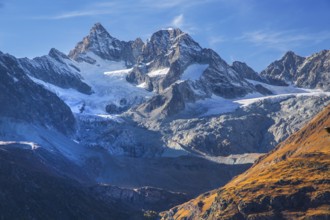 Autumn landscape on the Sunnegga with Zinalrothorn 4221m, Zermatt, Mattertal, Valais, Switzerland