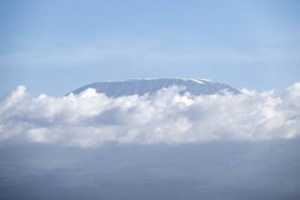 Summit of Mount Kilimanjaro with clouds, Kajiado County, Kenya