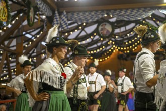 Traditional traditional costume show at the Tradition party tent, Oide Wies'n, Oktoberfest, Munich,
