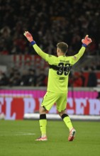 Goalkeeper Alexander Nübel VfB Stuttgart (33) from behind gesture gesture MHPArena, MHP Arena