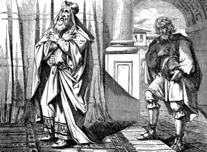 Parable of the praying Pharisee and tax collector who exalted himself will be humiliated, Gospel of