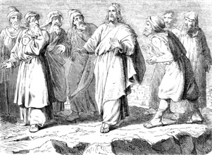 Jesus of Nazareth walks through the midst of his bitter enemies, Gospel of Luke, chapter 1, son of