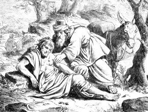 The Good Samaritan on the way from Jerusalem to Jericho, Gospel of Luke, chapter 7, murderer,