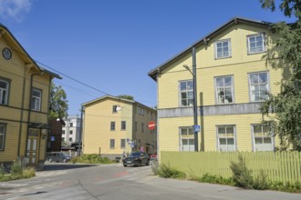 Residential houses, old wooden houses, Kalamaja district, Tallinn, Estonia