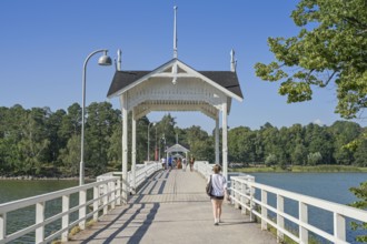 Wooden bridge, Seurasaari island, Helsinki, Finland