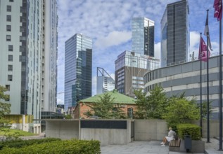 Modern office buildings, high-rise buildings, Maakri-Kvartal business district, Tallinn, Estonia