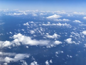 View from airplane of white light cluster cloud Cirrocumulus cloud, international