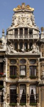 Baroque guild house of river boatmen (Le Cornett, the cornucopia) at the Grand Palace, Brussels,