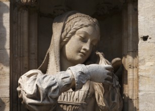 Sculpture at City Hall on Grand Place, Brussels, Belgium